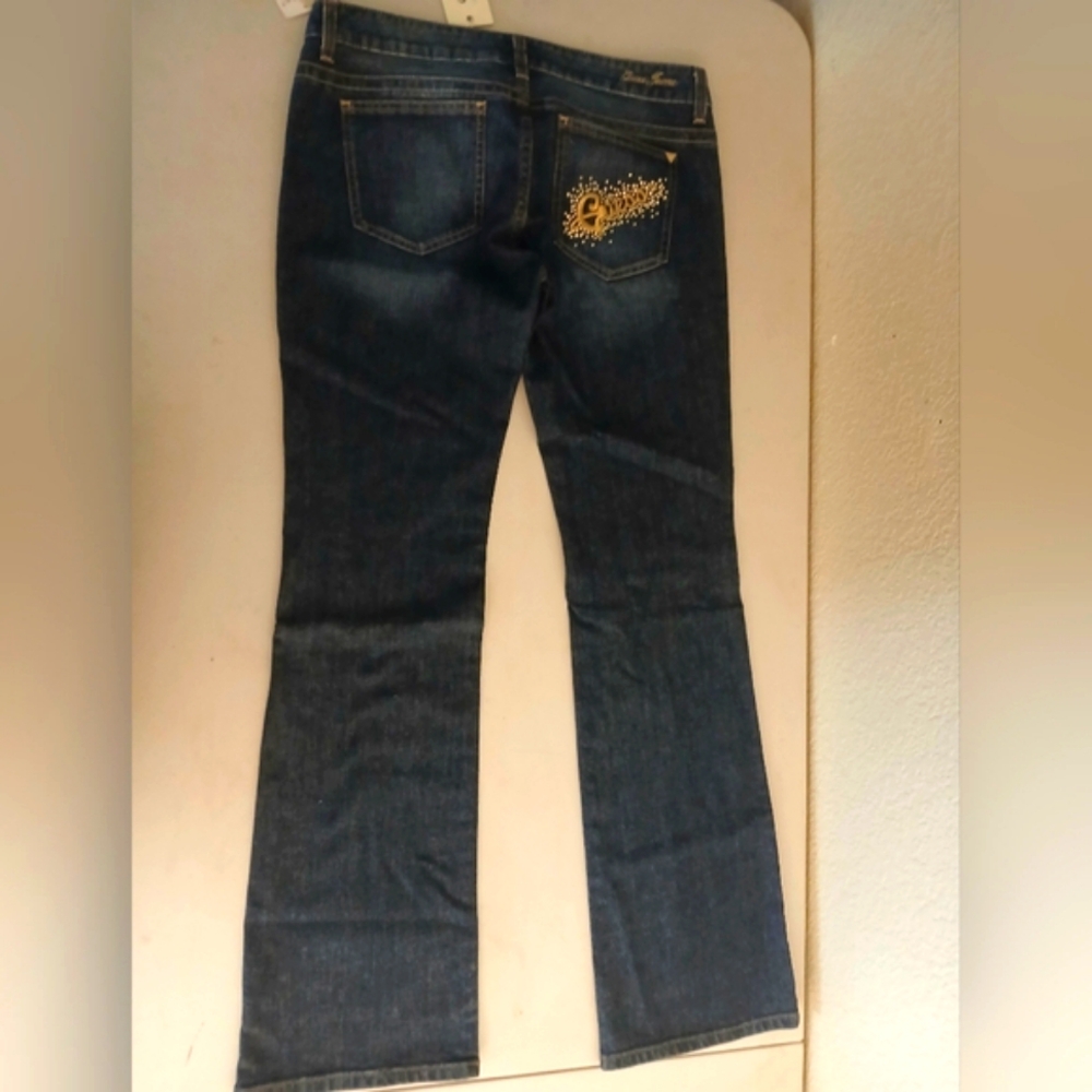Dark Blue Guess Jeans with Gold Embellishment